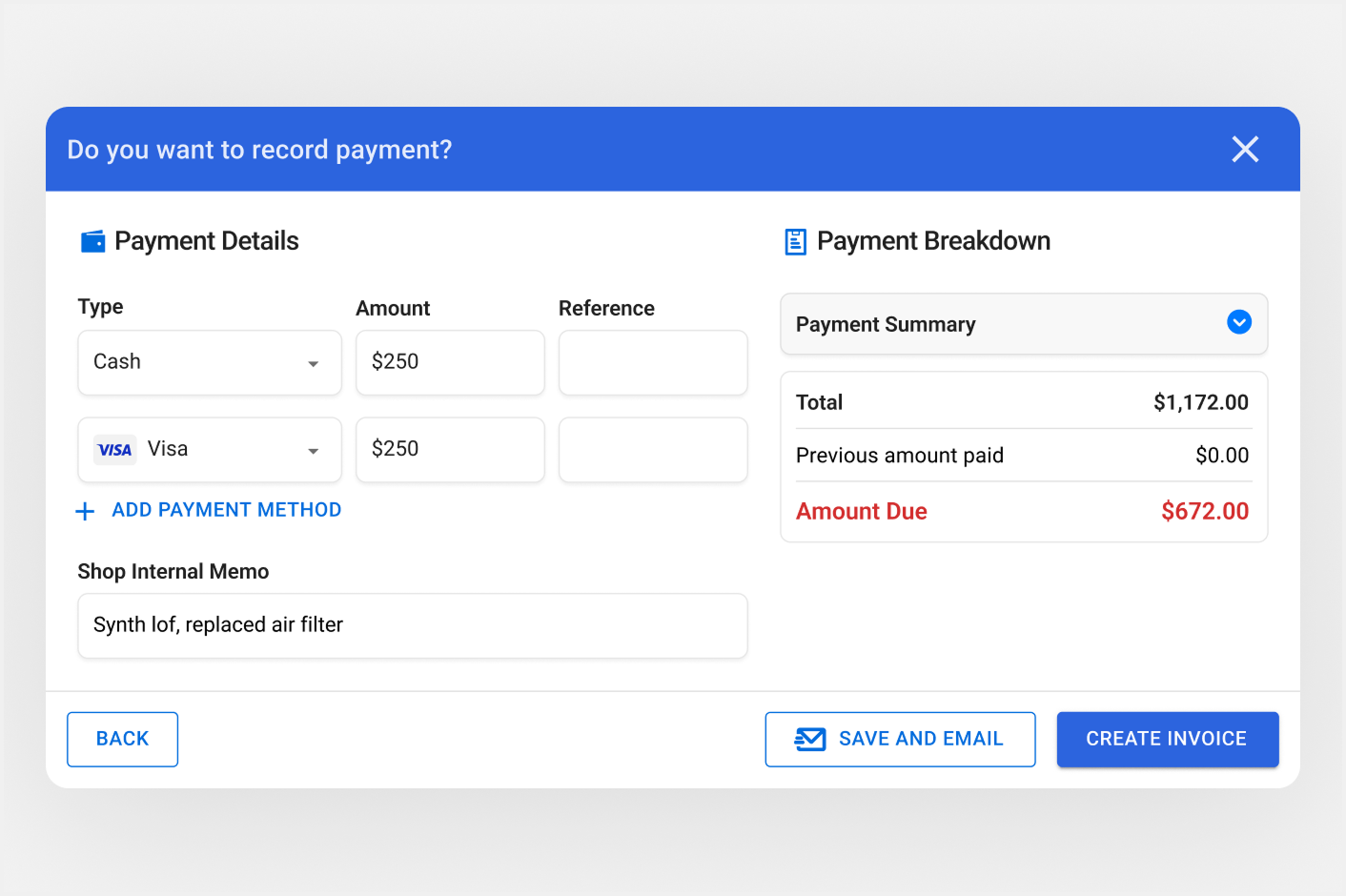 Recording a customer payment against an invoice